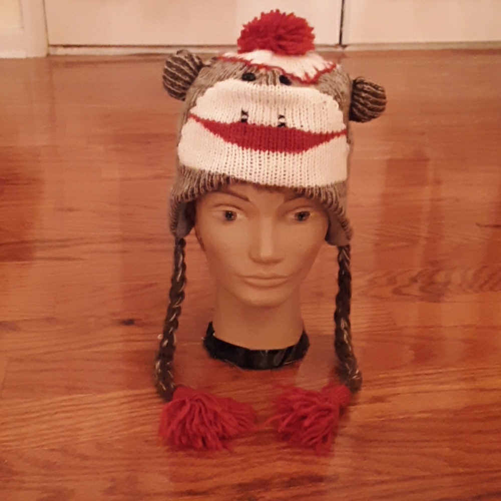 Kids Sock Monkey Knit Hat